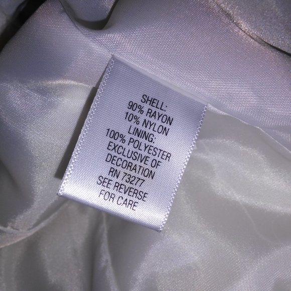 Elle Blouse Blazer‎ Medium Ivory Ruffle Trim Hook & Eye Front Closure Solid - Picture 12 of 12